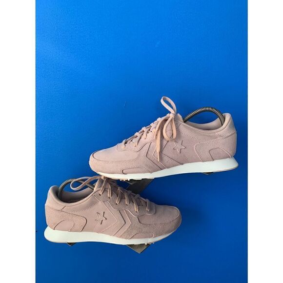 Women’s Pink Suede Converse Tie Sneaker Shoes US 8.5 - Picture 2 of 6